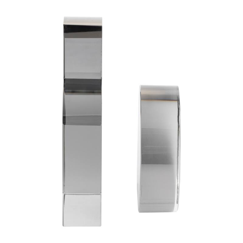 Sagebrook Home Glass, Set Of 2 6" Contemporary Bookends, Smoke, Novelty, 6"H, Solid Color - 6.0" x 2.0" x 6.0"