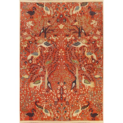 Hand Knotted Oriental 100% Wool Carpet Traditional All-Over Oranges & Rust Ziegler Area Rug - 11' 10'' X 8' 10''