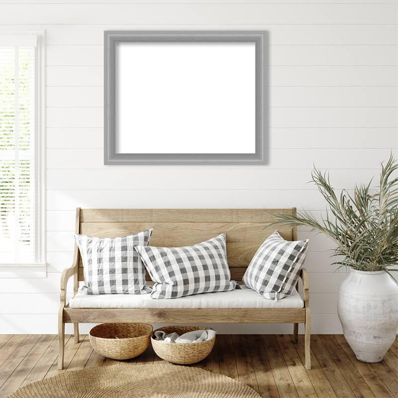 Amanti Art Peak Polished Nickel Narrow Framed Dry Erase Magnetic Board