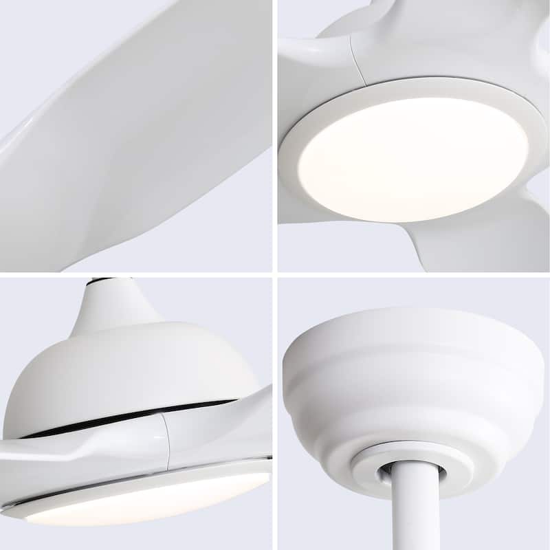 Sofucor 48 Inch Propeller Ceiling Fan with Light and Remote,Dimmable Memory LED - Quiet DC Motor,6 Speeds 5500CFM High Velocity