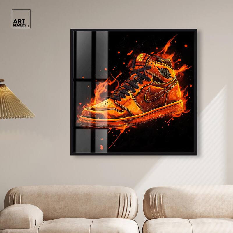 Jumpman on Fire I Shadowbox by Art Remedy