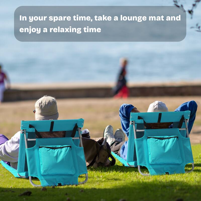 Foldable Beach Lounger, Lightweight Beach Mat Lounge Chair with Breathable Mesh Back