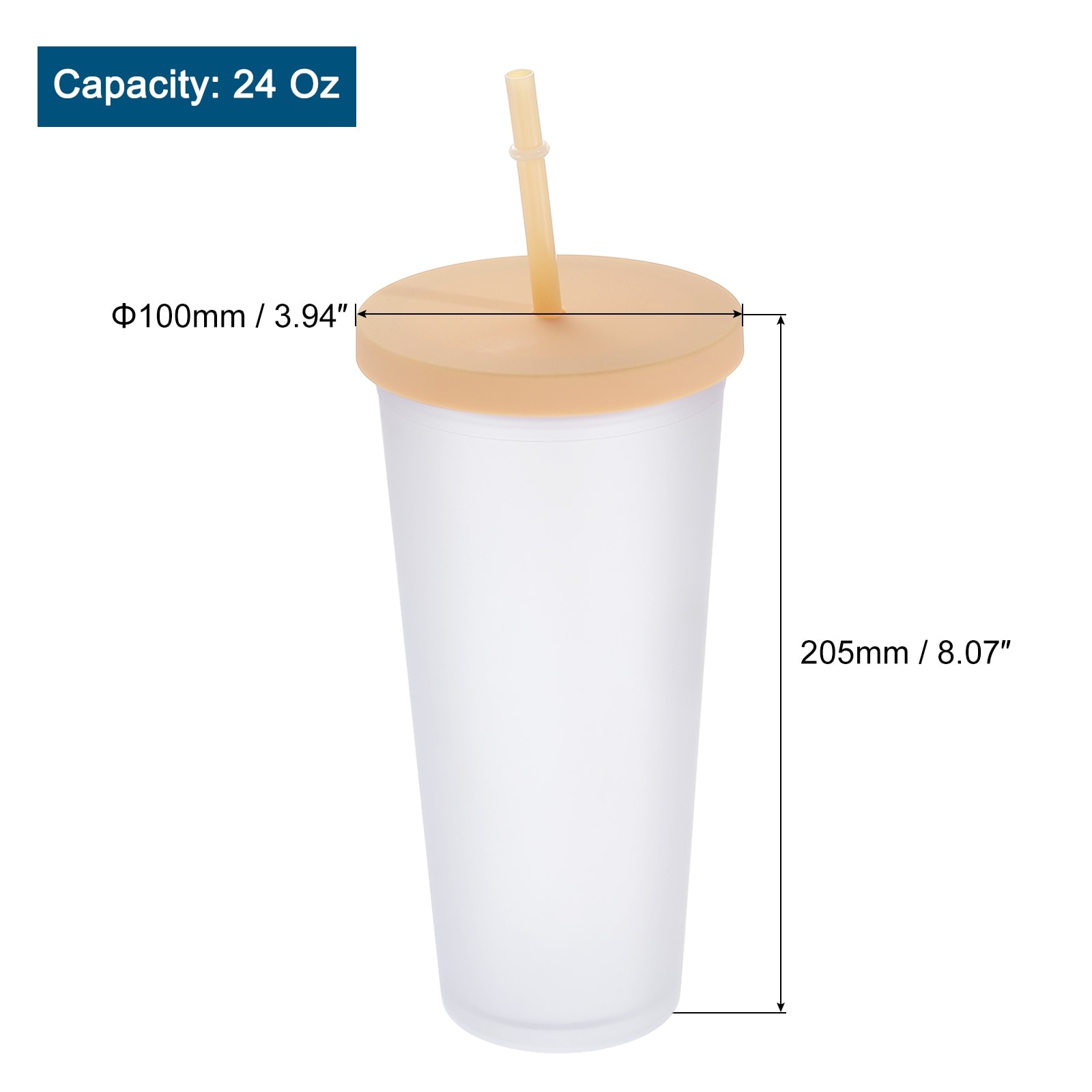 Acrylic Tumbler with Lid & Straw, 24Oz Insulated Matte Travel Tumblers