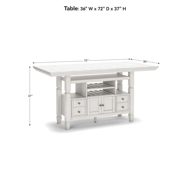 Signature Design by Ashley Robbinsdale White Counter Height Dining Table - 36"W x 72"D x 37"H