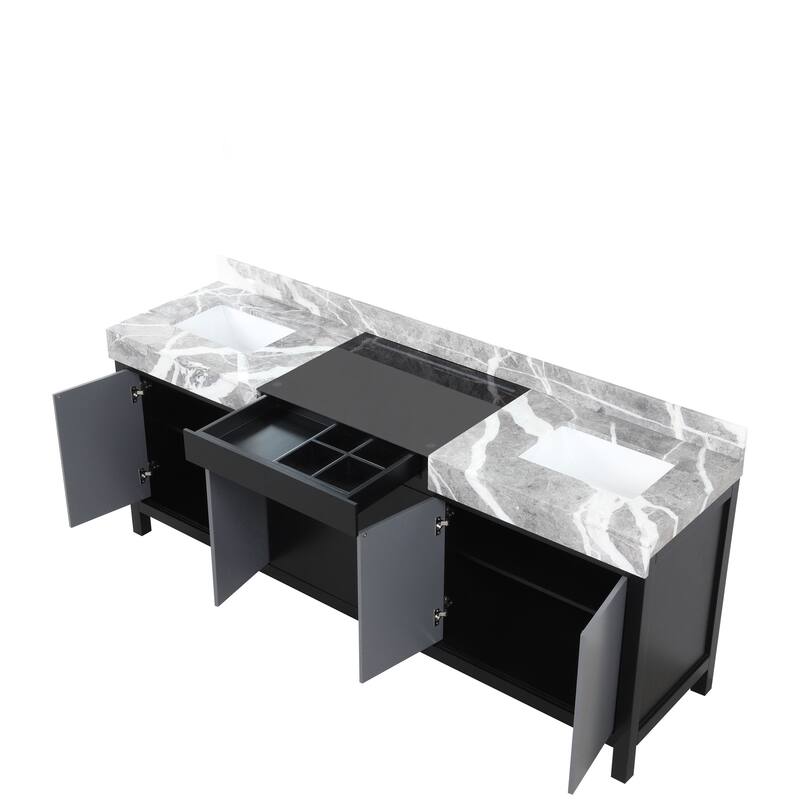 Lexora Zilara Bathroom Vanity in Black and Grey With Contertop