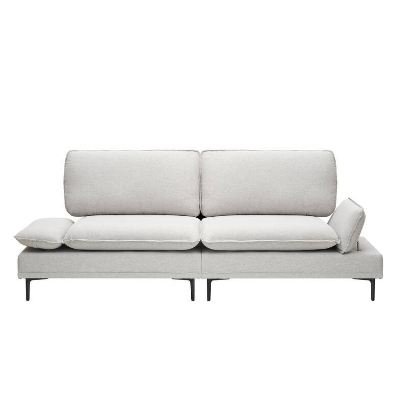 89-Inch Light Grey Polyester Blend Sofa with Easy Assembly and Comfort Features