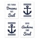 preview thumbnail 1 of 4, Sweet Jojo Designs Navy Blue White Anchors Away Collection Wall Decor Art Prints (Set of 4) - Let Your Dreams Set Sail