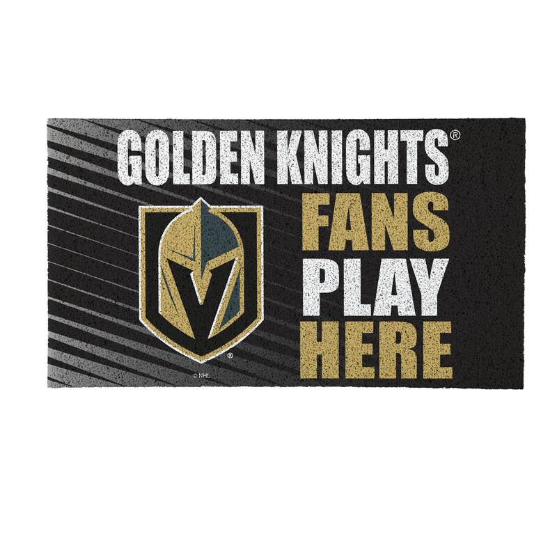 28 in. x 16 in. Vegas Golden Knights "Fans Play Here" PVC Door Mat