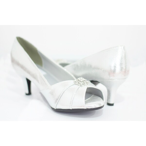 Pleated Metallic Low-Heel Open Toe
