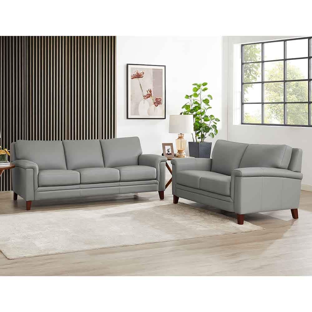 Hydeline Westcott Top Grain Leather Sofa and Loveseat Set with Memory Foam and Springs