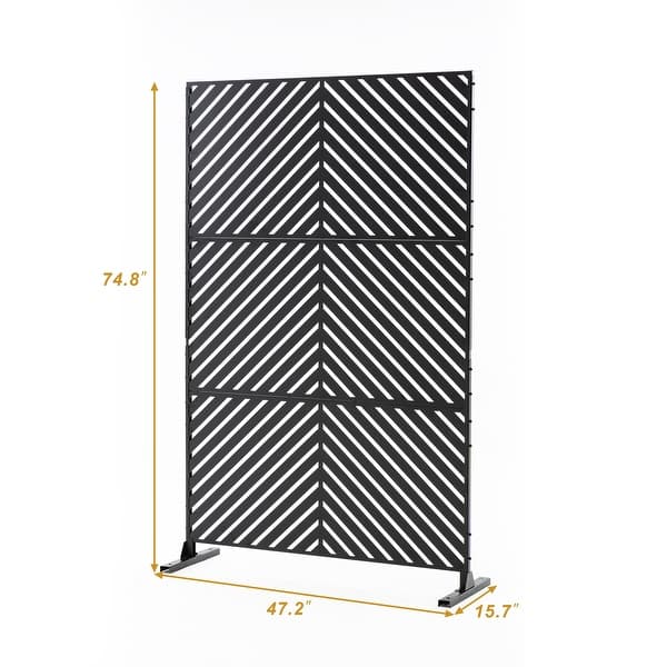 dimension image slide 4 of 33, Outdoor Privacy Screen with Stand for Patio Garden Metal Fence