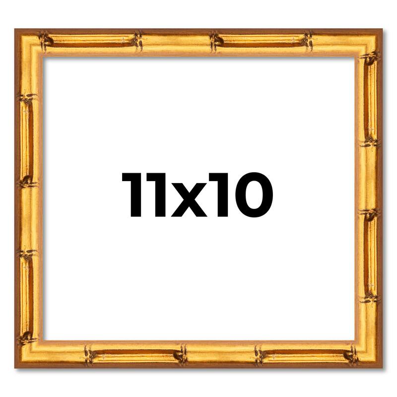 11x10 Frame Gold Bamboo Picture Frame Modern Photo Frame Includes UV Acrylic Shatter Guard Front Acid Free Foam Backing Board