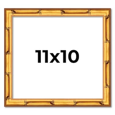 11x10 Frame Gold Bamboo Picture Frame Modern Photo Frame Includes UV Acrylic Shatter Guard Front Acid Free Foam Backing Board