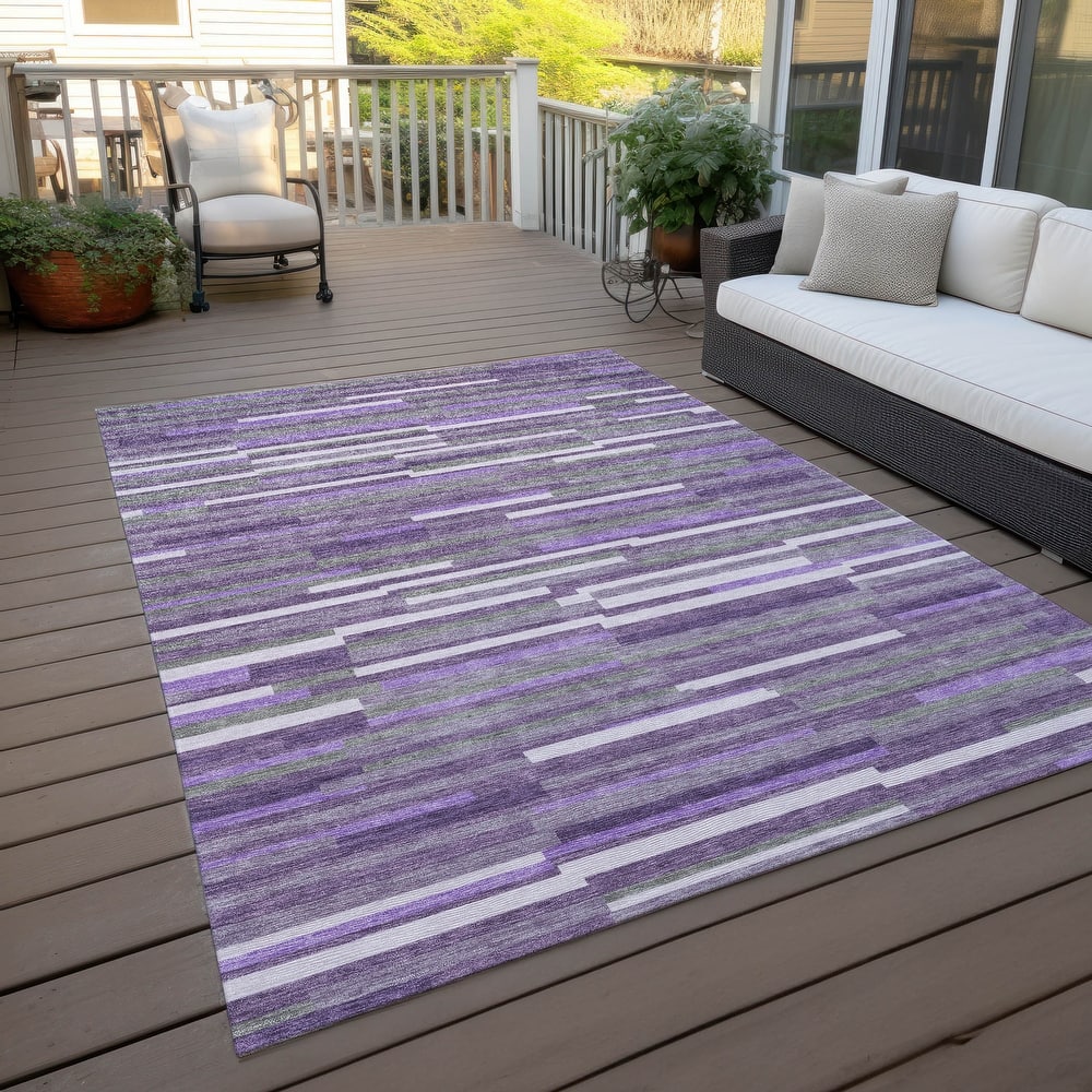 Machine Washable Indoor/ Outdoor Chantille Modern Stripes Rug