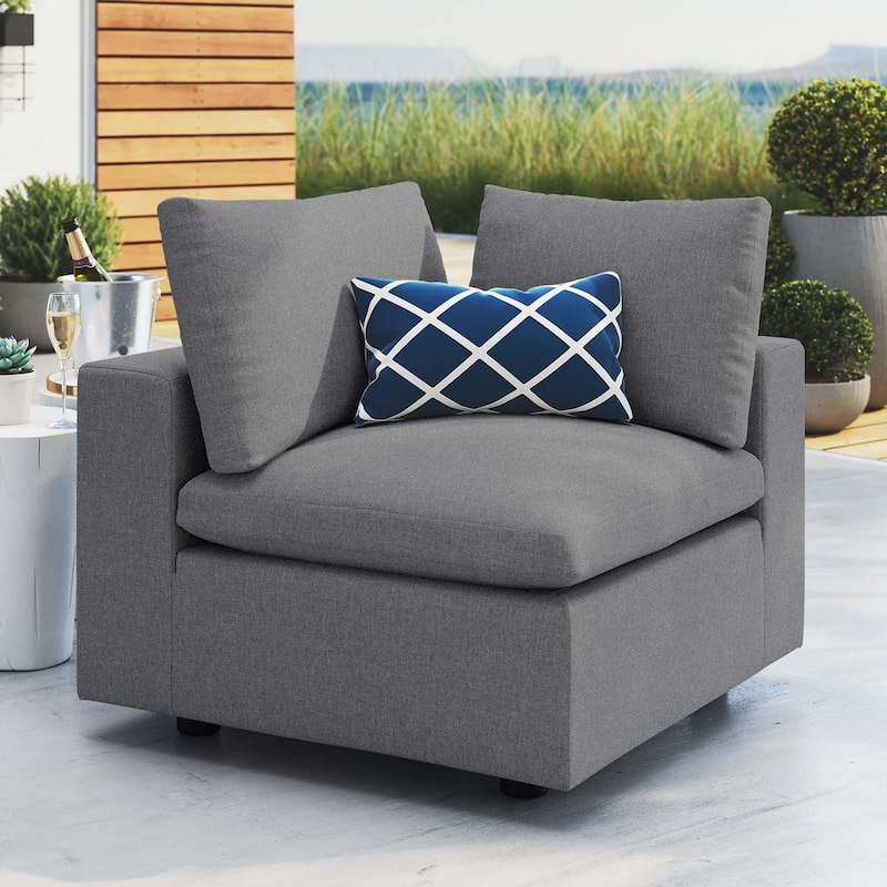 Commix Sunbrella® Outdoor Patio Corner Chair - Grey