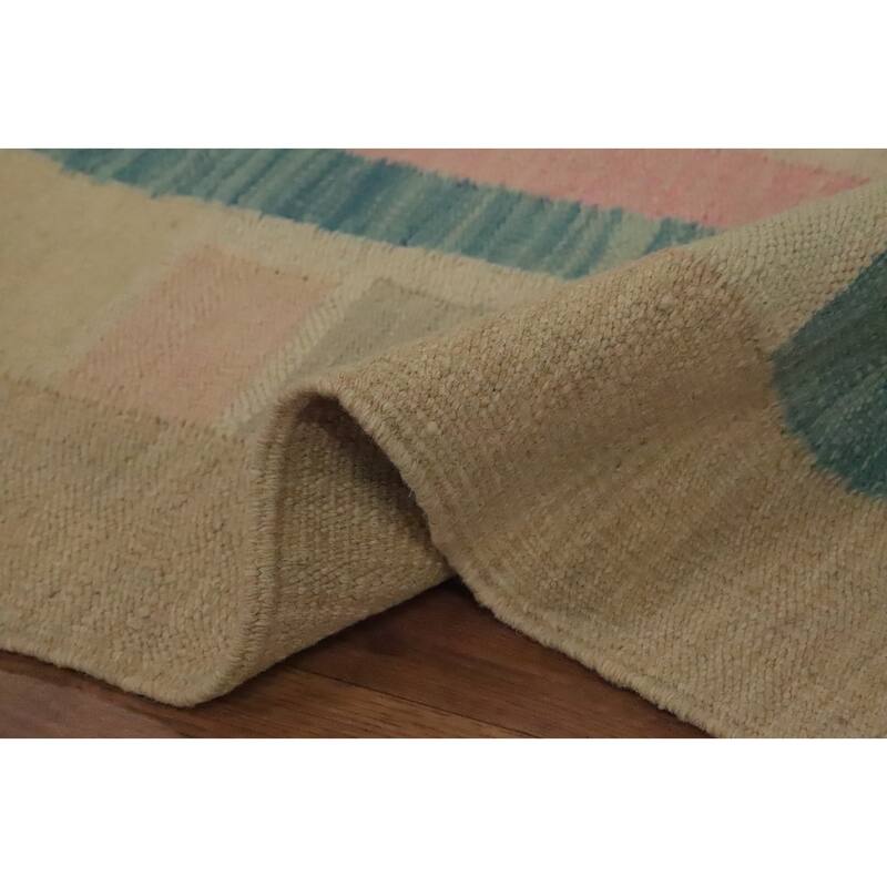 Hand Woven Oriental 100% Wool Carpet Southwestern Tribal Multi-Colored Kilim Area Rug - 6' 4'' X 4' 0''