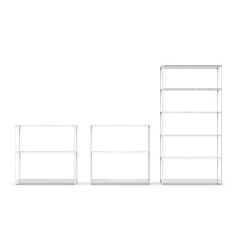 2 Pack 3 Tier NSF metal shelving with lining