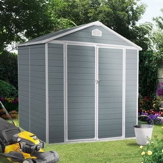 6 ft. W x 8 ft. D All-Weather Plastic Storage Shed w/Floor and Window - Bed Bath & Beyond - 40116036