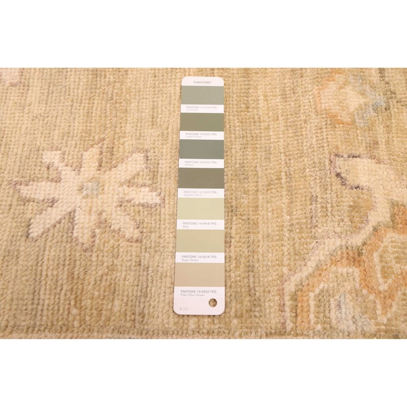 ECARPETGALLERY Hand-knotted Peshawar Oushak Olive Green Wool Rug - 8'1 x 9'10