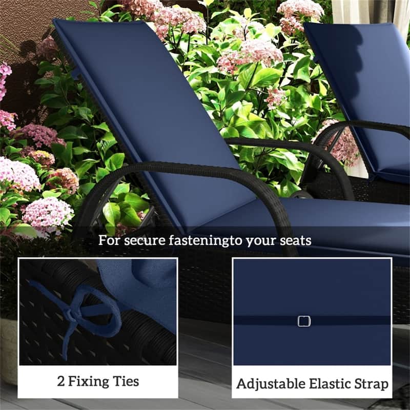 Polyester Foam Outdoor Lounge Chair Cushions Set of 2 - 76" L x 22.8" W x 2.4" D