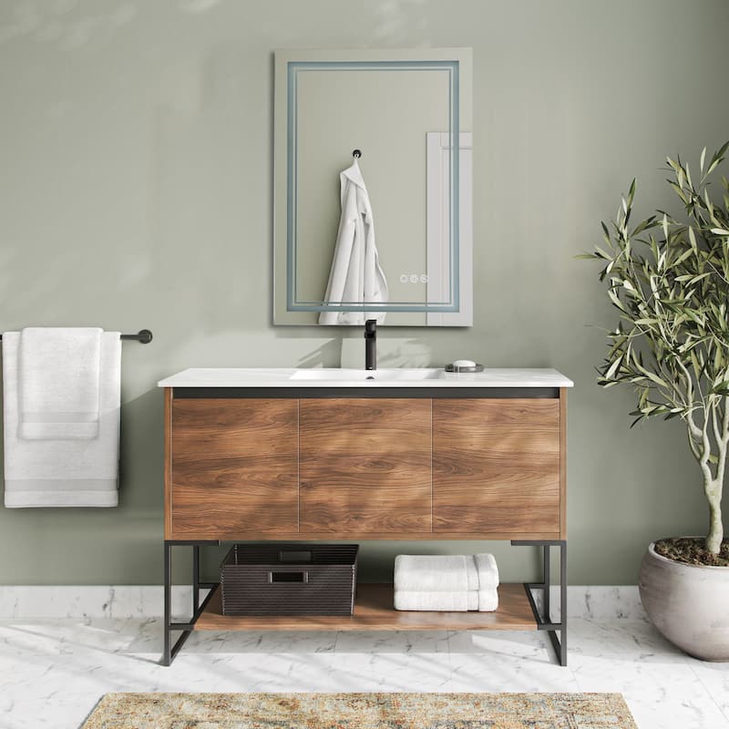Rectangular Anti-Fog Color Changing Dimmable Bathroom LED Mirror