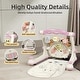 preview thumbnail 4 of 4, Pink Multi-Function Four-in-One Baby Car Fitness Rack Piano Trolley Toy for New Baby Toddler - 17.7”L x 18.8”W x 17.3”H