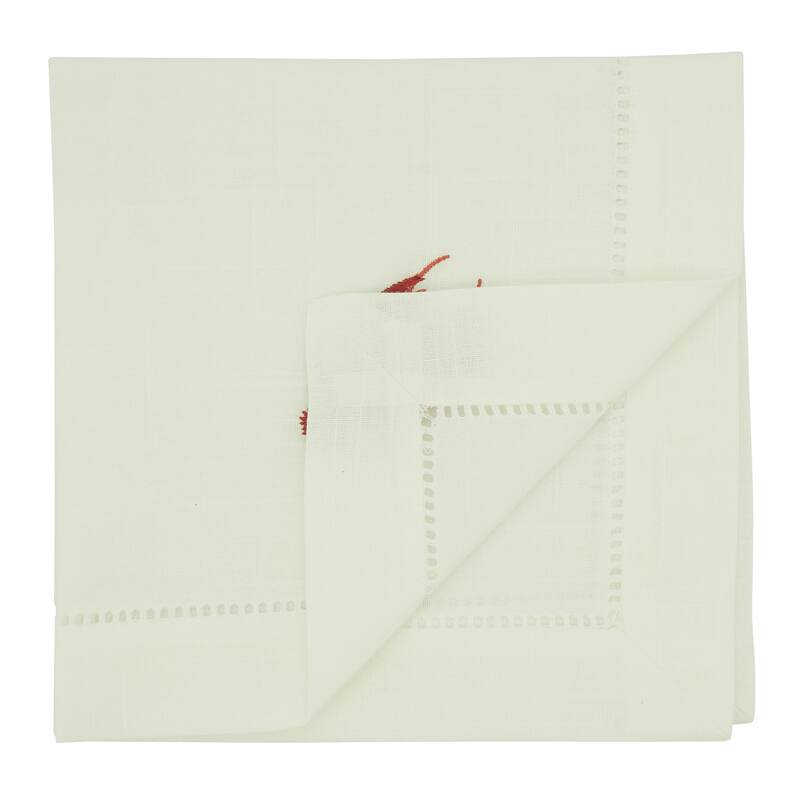 Embroidered Table Napkins With Lobster Design (Set of 4)