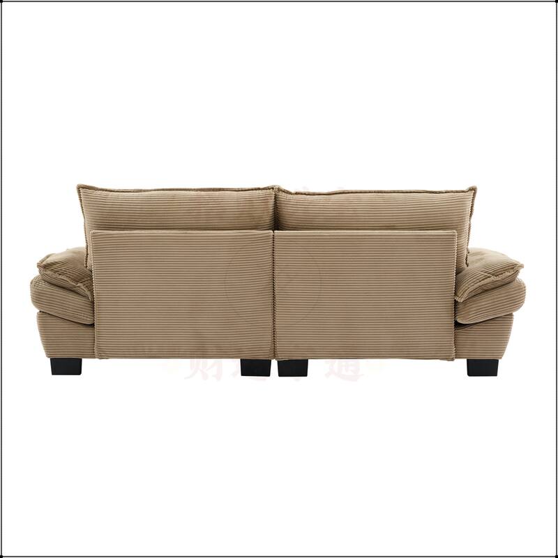 Corduroy Sofa Sleeper with Pillows