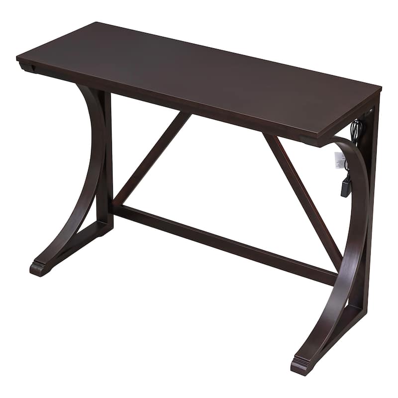 Farmhouse 3-Piece Counter Height Dining Table Set with USB Port and Upholstered Stools