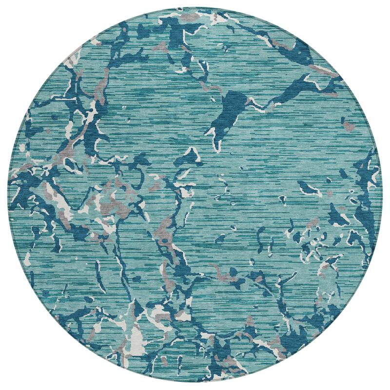 Machine Washable Indoor/ Outdoor Abstract Camo Chantille Rug
