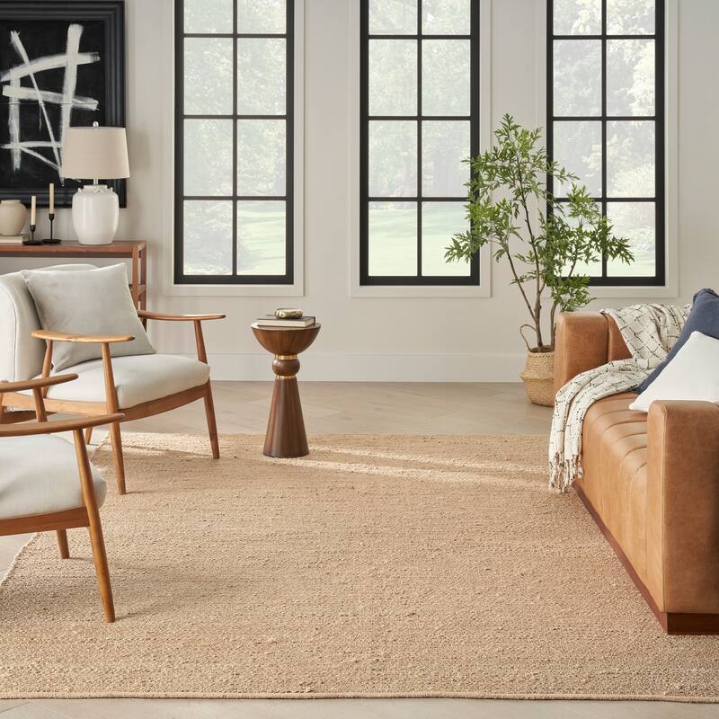 Nourison Natural Jute Indoor only Solid Area Rug