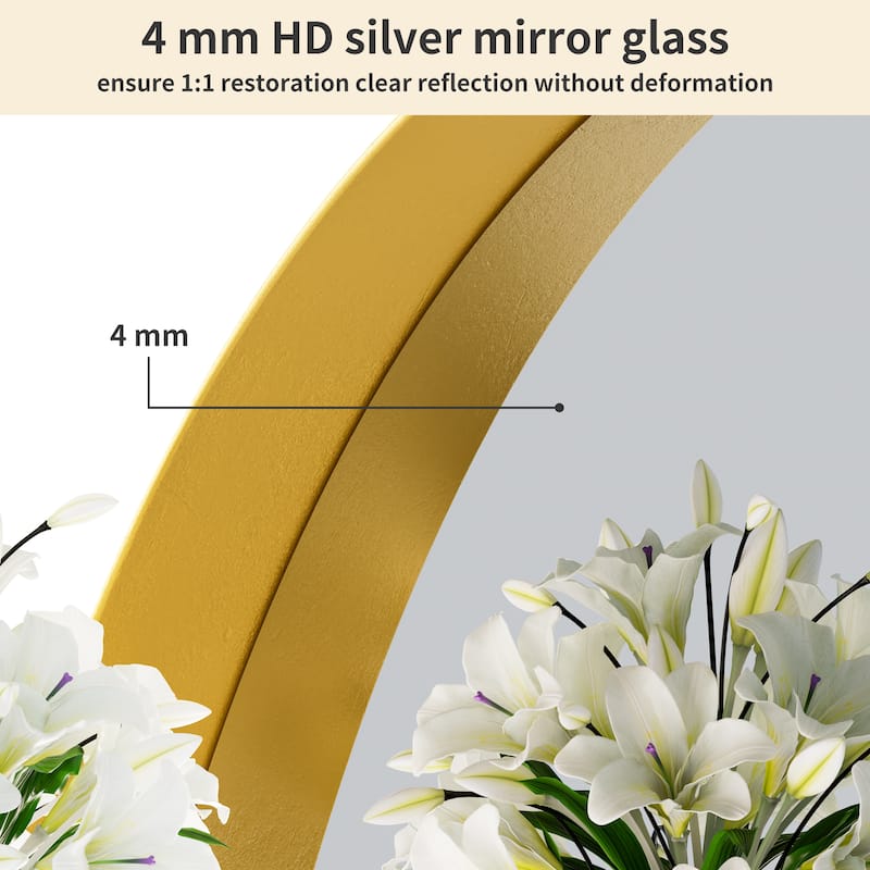 Oval Accent Wall Mount Mirror with Metal Frame