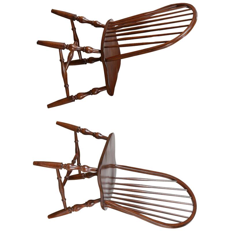 Distressed Wooden Side Chairs - 41" - Brown - Set of 2