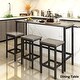 preview thumbnail 10 of 9, Counter Height Extra Long Dining Table Set ,Brown