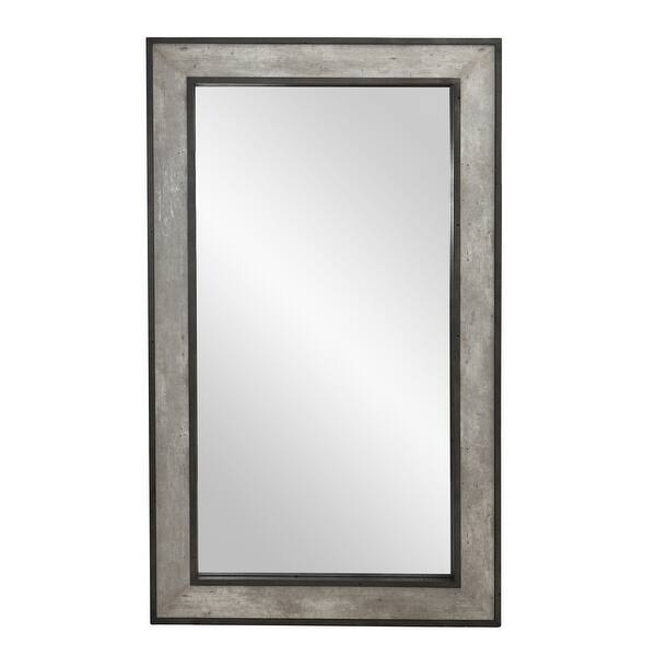 slide 2 of 2, Webster Reclaimed Pine Floor Mirror by Classic Home Cement Grey