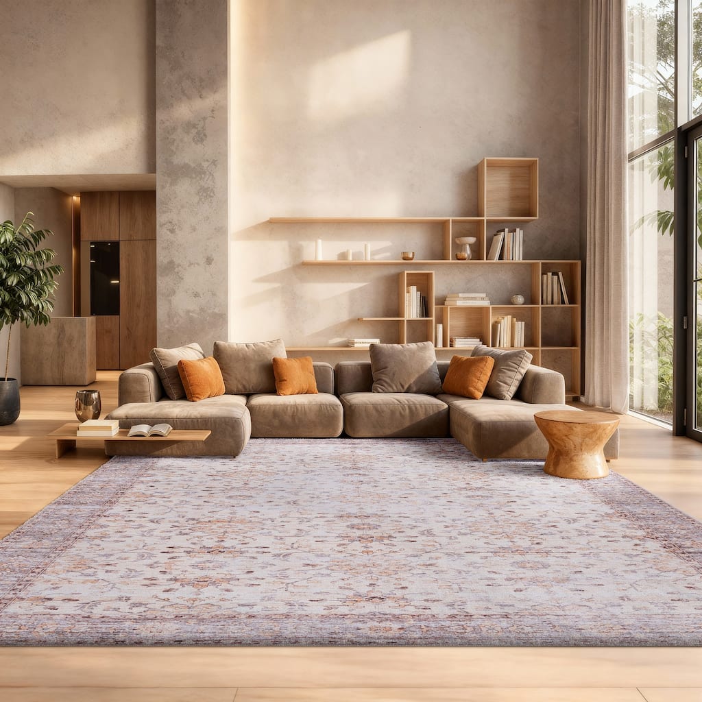 SAFAVIEH Tucson Machine Washable Slip Resistant Riham Oriental Rug