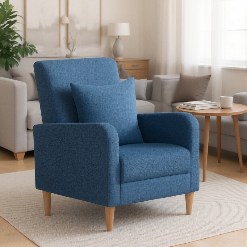 Fabric/Leather Modern Accent Chairs with Lounge Seat