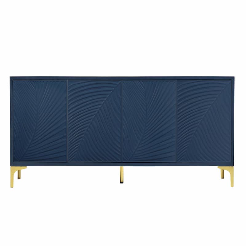 Unique Texture Four-Door Sideboard, Multi-Functional Storage Cabinet