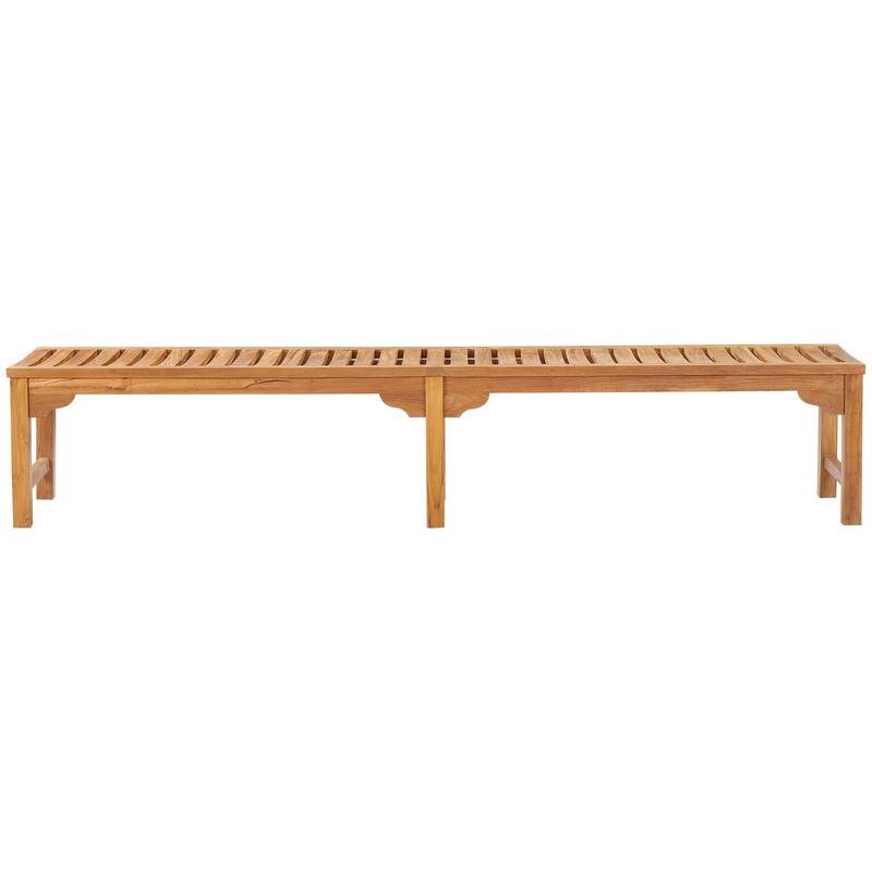 Chic Teak Santa Monica Outdoor Teak Wood Backless Outdoor Bench, 10 foot