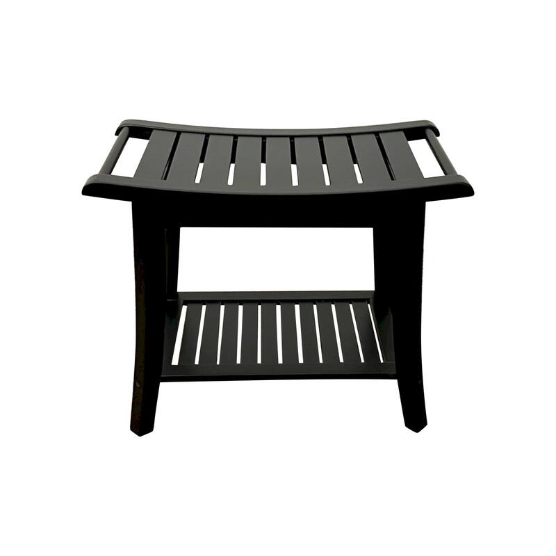 Solid Bamboo Spa Style Bench - Black