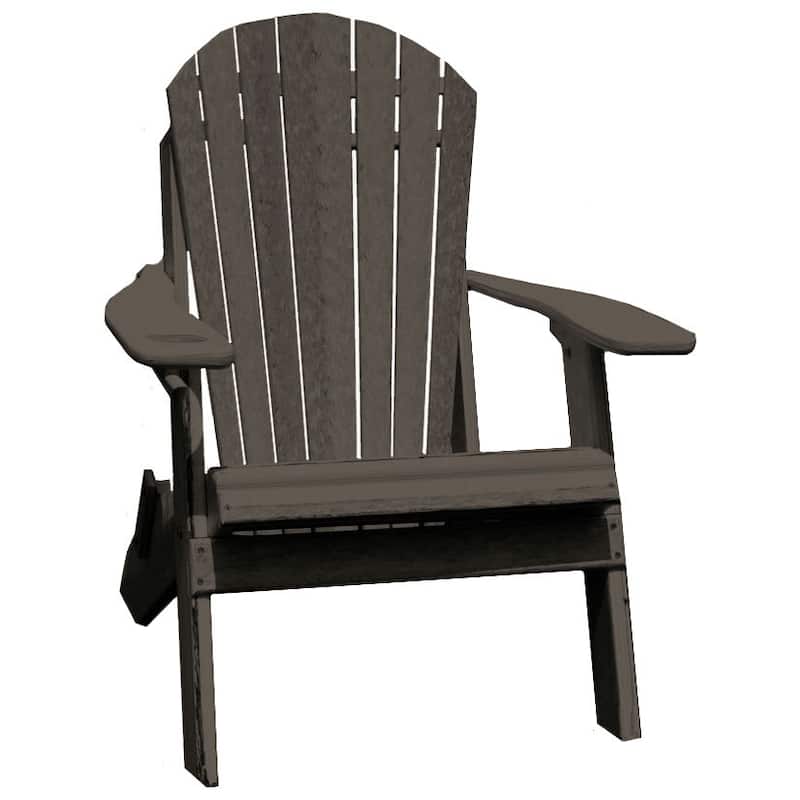 Eagle Collection Folding Adirondack Chair with Smart Phone Holder - Coastal Grey