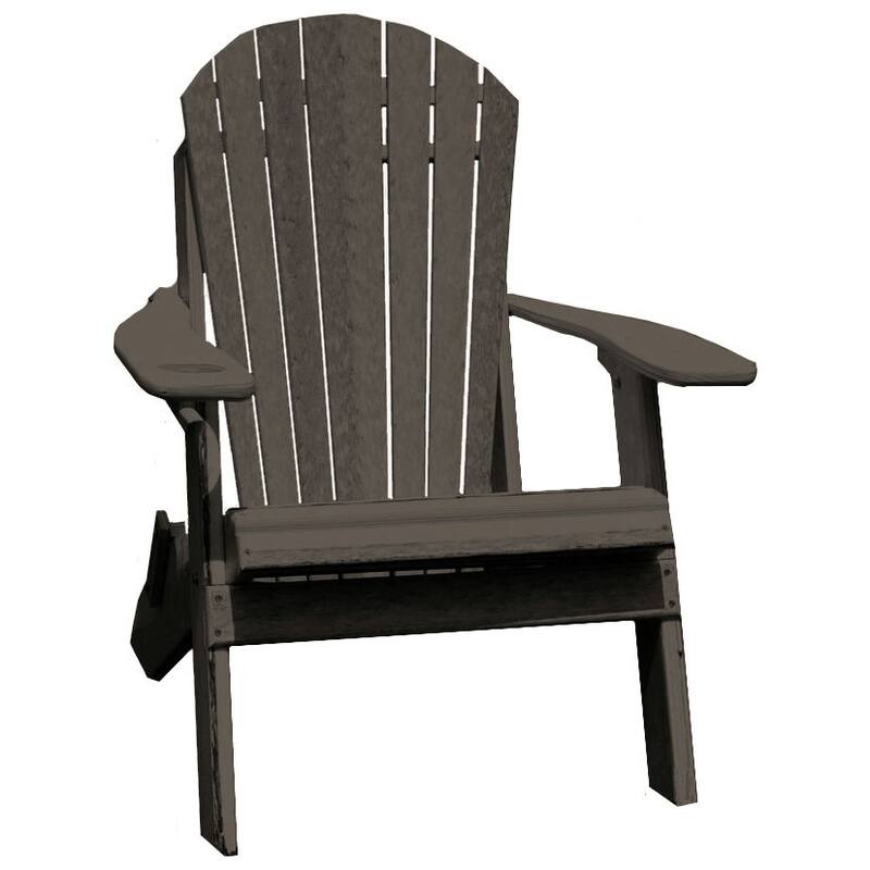 Eagle Collection Poly Folding Adirondack Chair - Coastal Gray