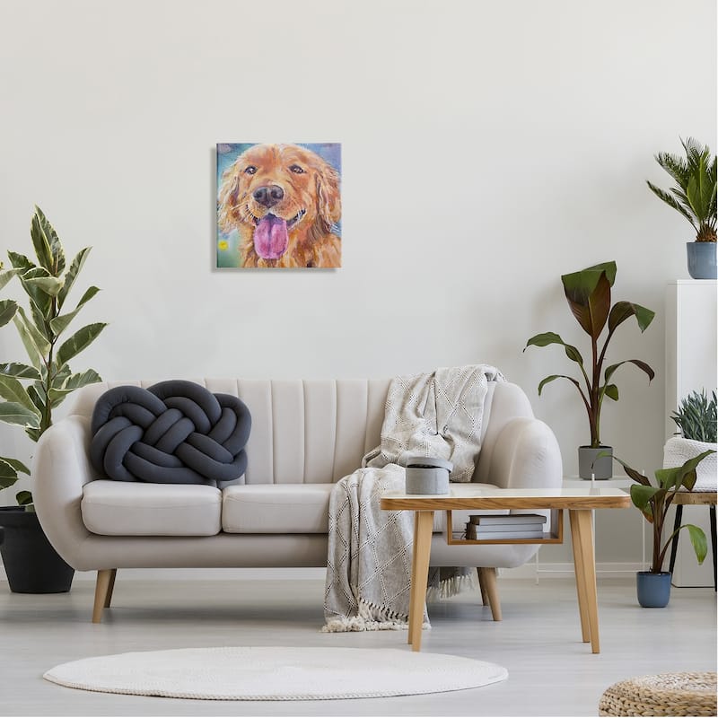 Stupell Happy Retriever Dog Face Canvas Wall Art Design by MB Cunningham