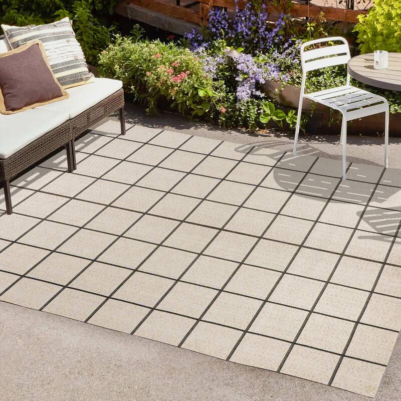 JONATHAN Y James Modern Squares Indoor/Outdoor Area Rug
