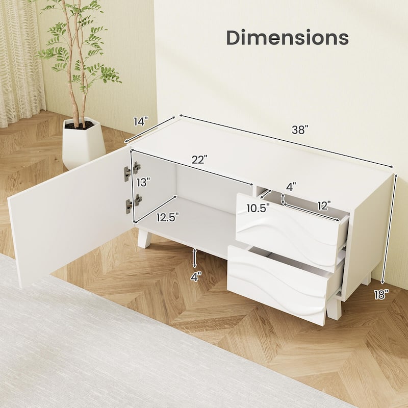 Modern TV Console Table Small TV Stand for TVs up to 44"