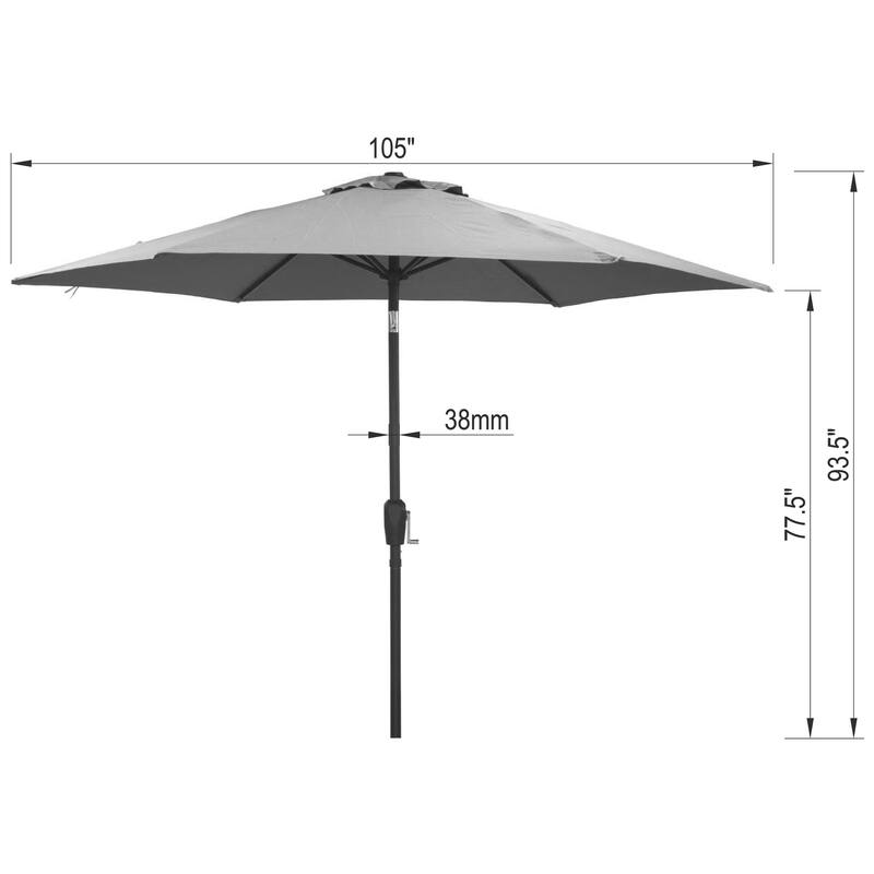 9 ft Powder Coated Aluminum Market Outdoor Patio Umbrella