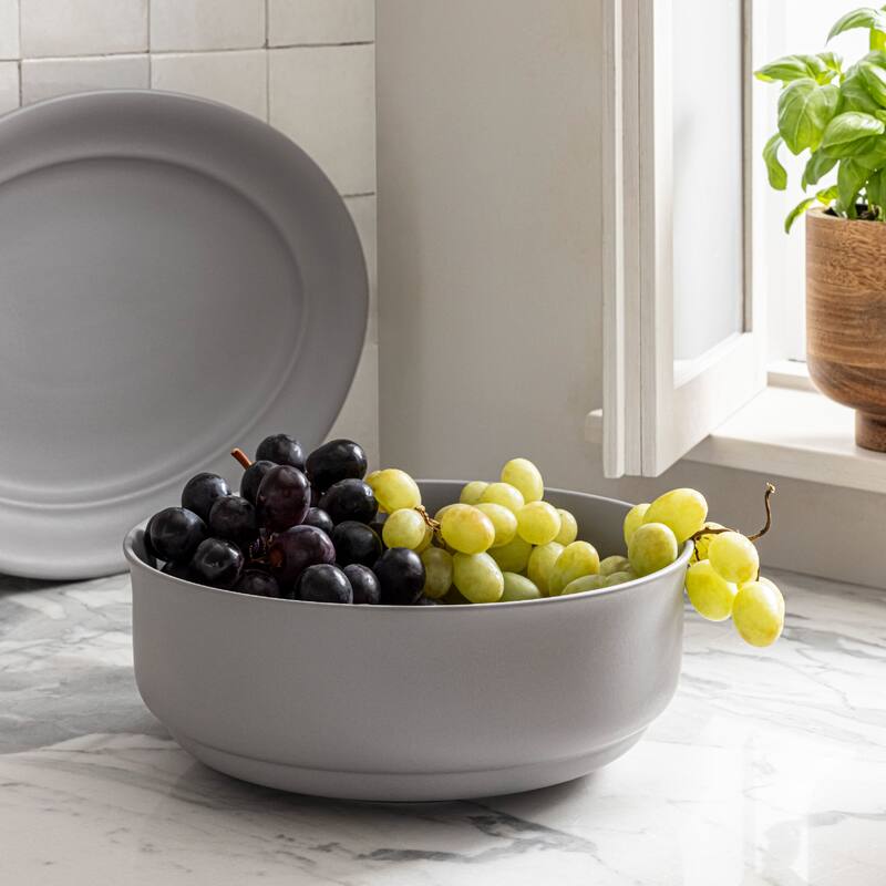 over&back Rimmed Semi-Matte Stoneware Serving Bowl