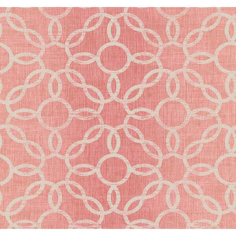 Seabrook Designs Pinson Geometric Unpasted Wallpaper - 27 in. W x 27 ft. L - Metallic Watermelon