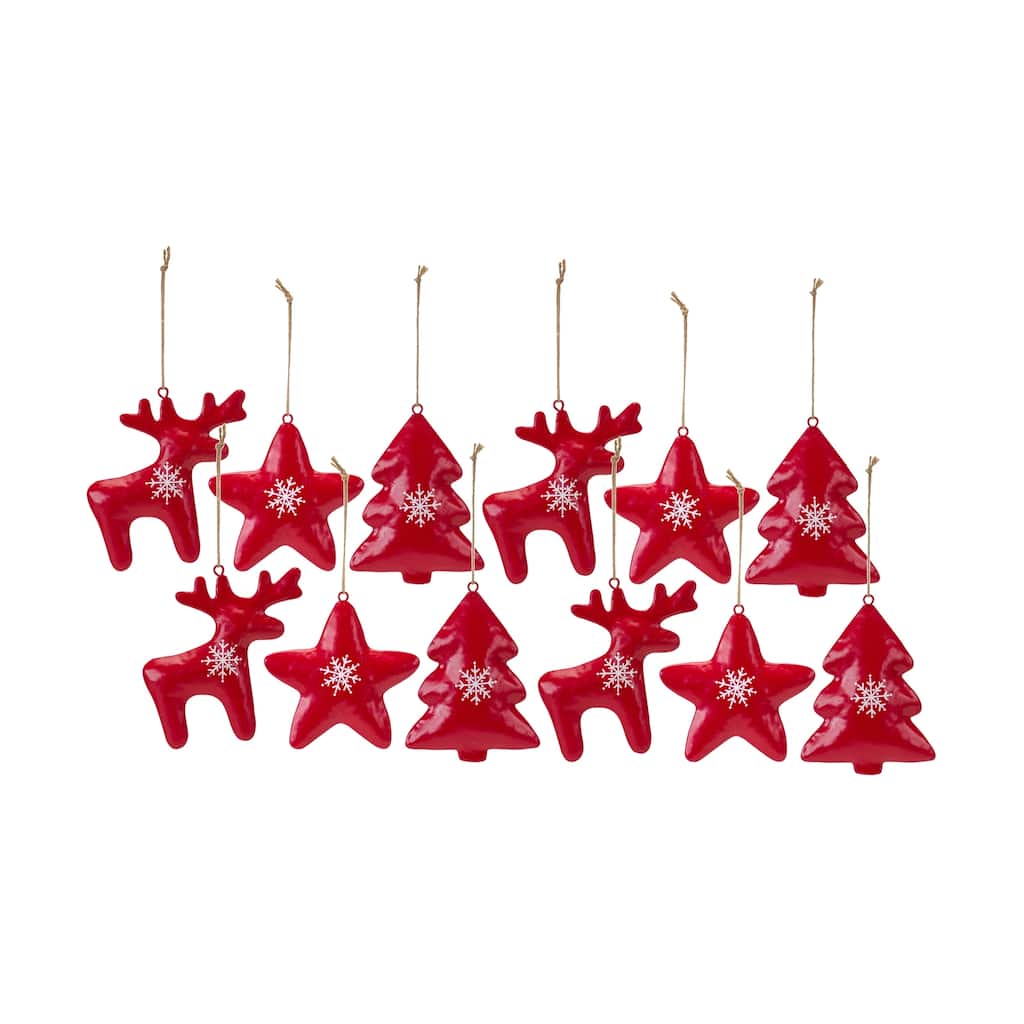 Tree/Star/Deer Ornament (Set of 12)