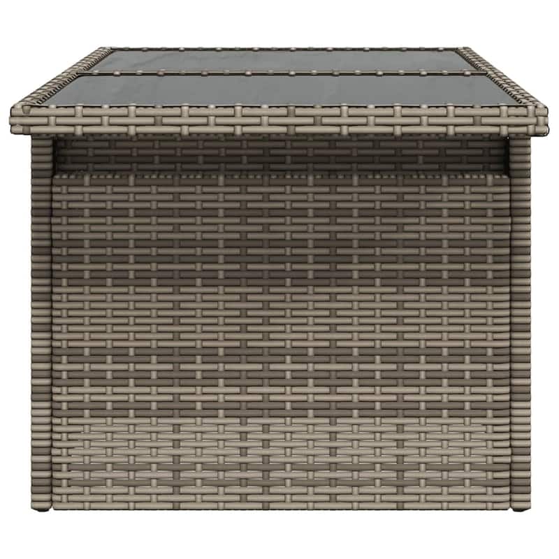 vidaXL Patio Table Rectangular Backyard Garden Poly Rattan and Acacia Wood - 39.4 x 21.7 x 28.7 in